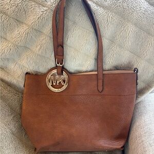 Michael Kors Brown Leather Structured Tote